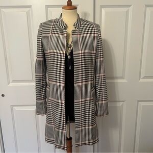 Carolina Belle Black/Beige Plaid Open Blazer